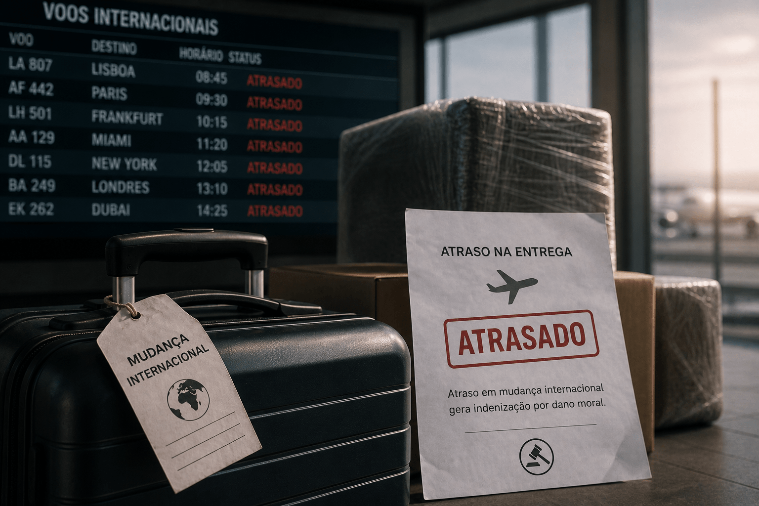 Atraso em mudança internacional gera indenização por dano moral